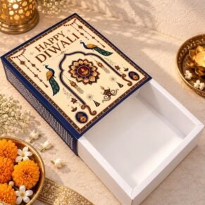Box Pecock Style Happy Diwali Gift (10*8*3)