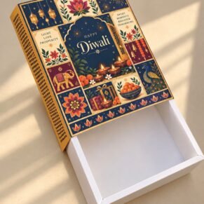 Box Diya Style Happy Diwali Gift Yellow